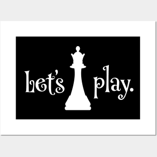Let's Play, Queen Chess Piece for Chess Club Match Players Posters and Art